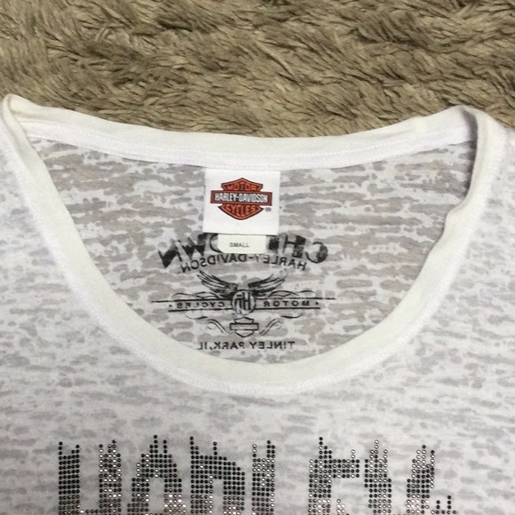 Harley Davidson Bling rhinestone burn out tee - Picture 4 of 4